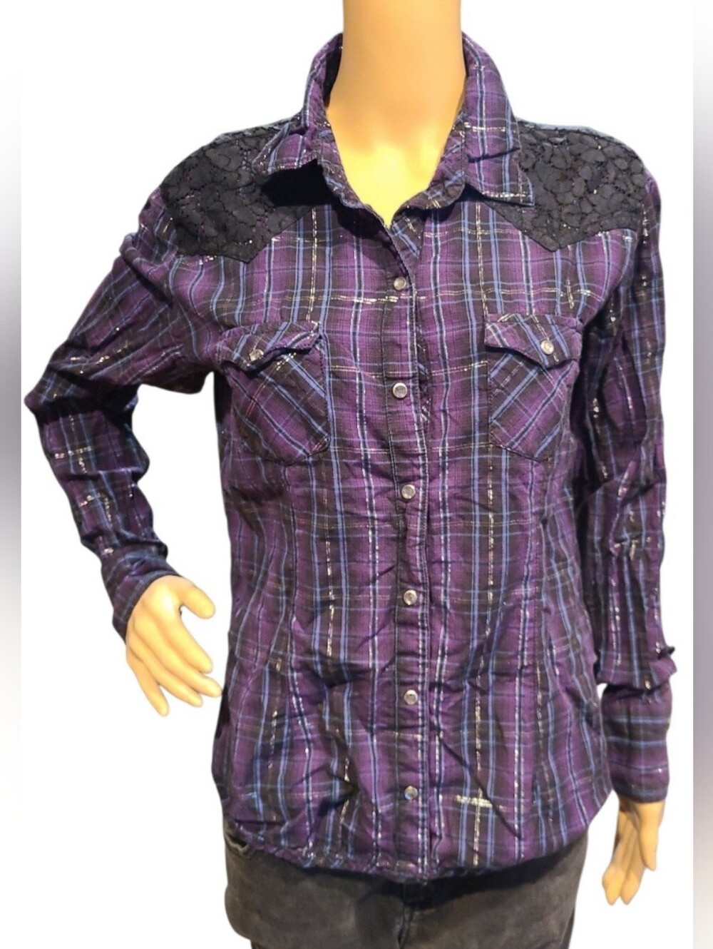 Panhandle Slim Lace Pearlsnap Buttondown Shirt